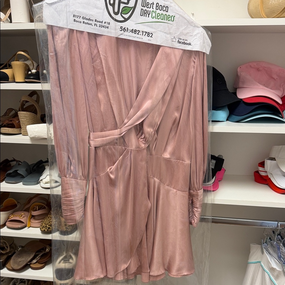 Zimmermann Dusty Rose Long Sleeve Silk Dress